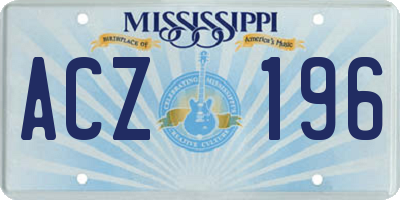 MS license plate ACZ196