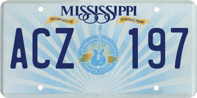 MS license plate ACZ197