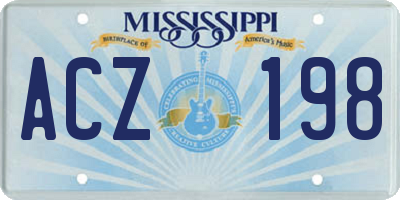 MS license plate ACZ198