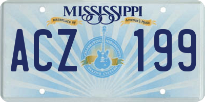 MS license plate ACZ199