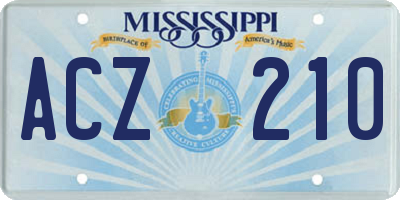 MS license plate ACZ210