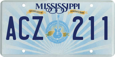 MS license plate ACZ211
