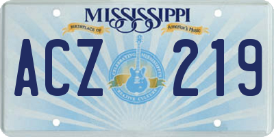 MS license plate ACZ219