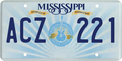 MS license plate ACZ221