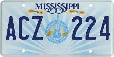 MS license plate ACZ224