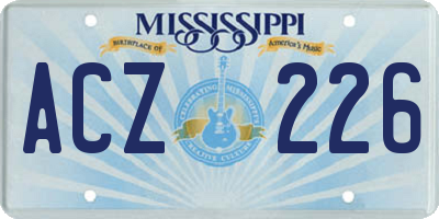 MS license plate ACZ226