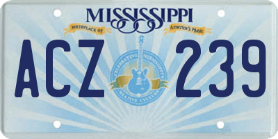 MS license plate ACZ239