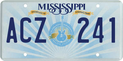 MS license plate ACZ241
