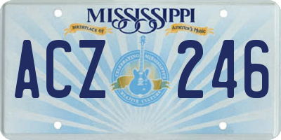MS license plate ACZ246