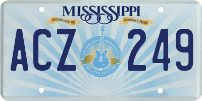 MS license plate ACZ249