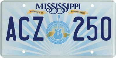 MS license plate ACZ250