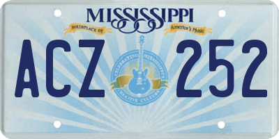 MS license plate ACZ252