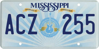 MS license plate ACZ255