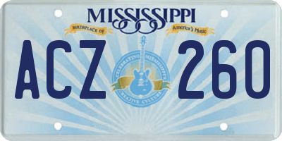 MS license plate ACZ260