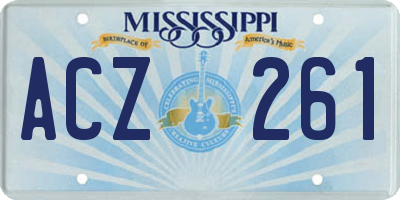MS license plate ACZ261