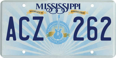 MS license plate ACZ262