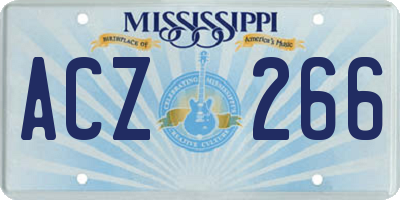 MS license plate ACZ266