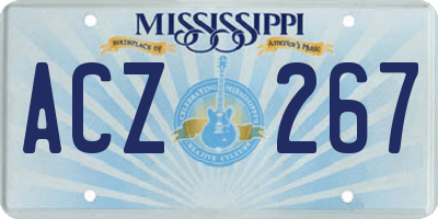 MS license plate ACZ267