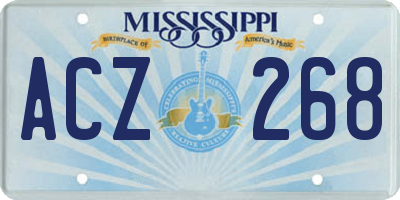 MS license plate ACZ268