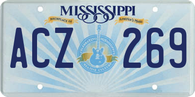 MS license plate ACZ269