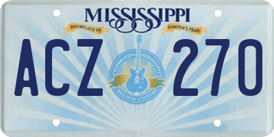 MS license plate ACZ270