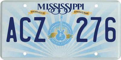 MS license plate ACZ276