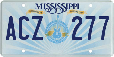 MS license plate ACZ277