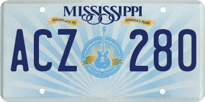 MS license plate ACZ280