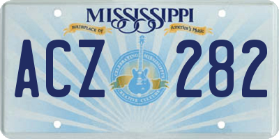 MS license plate ACZ282
