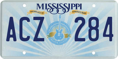 MS license plate ACZ284