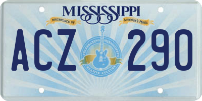 MS license plate ACZ290