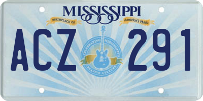 MS license plate ACZ291