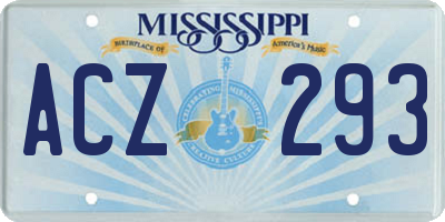 MS license plate ACZ293