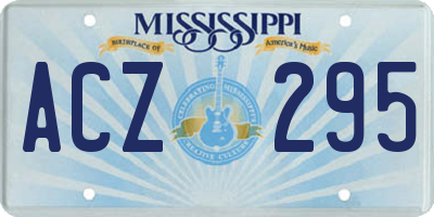 MS license plate ACZ295