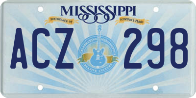 MS license plate ACZ298