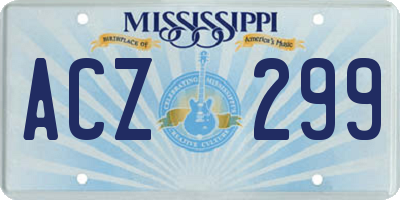 MS license plate ACZ299