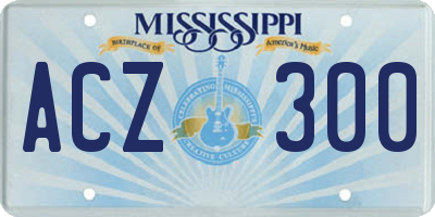 MS license plate ACZ300