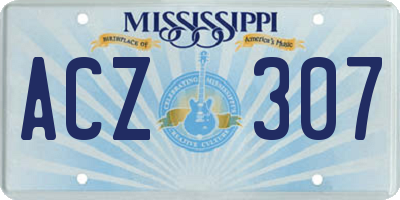 MS license plate ACZ307