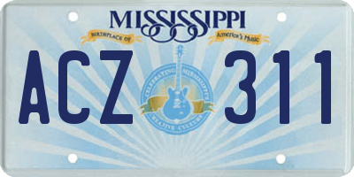 MS license plate ACZ311