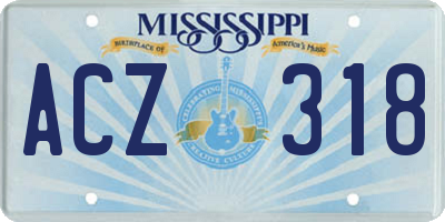 MS license plate ACZ318