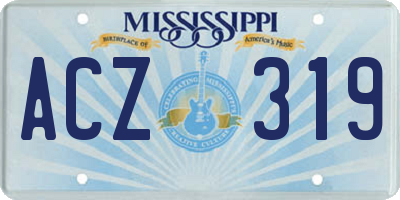 MS license plate ACZ319