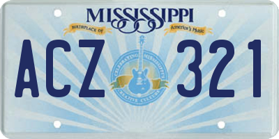 MS license plate ACZ321