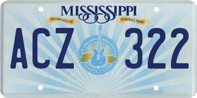 MS license plate ACZ322