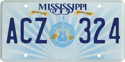 MS license plate ACZ324