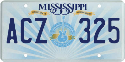 MS license plate ACZ325