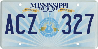 MS license plate ACZ327