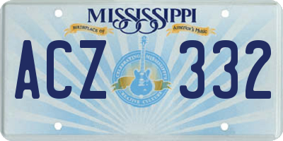 MS license plate ACZ332