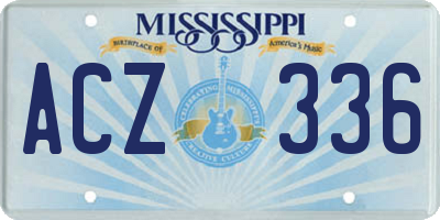 MS license plate ACZ336