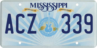 MS license plate ACZ339