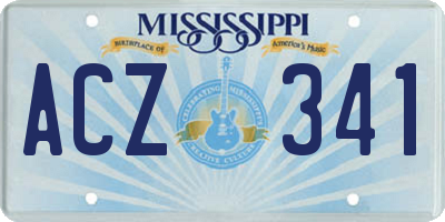 MS license plate ACZ341
